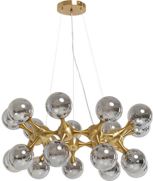 Kare Design Atomic Balls Hanglamp Messing|Rookglas