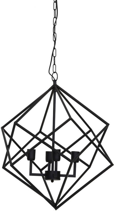 Light & Living Hanglamp 'Drizella' 4-Lamps mat zwart