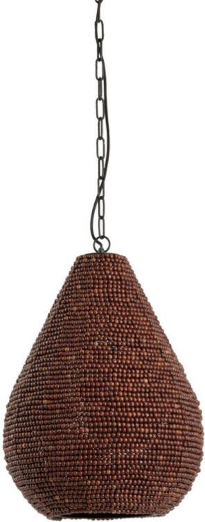 Light & Living Hanglamp Kabinda Kralen 31cm Donkerbruin