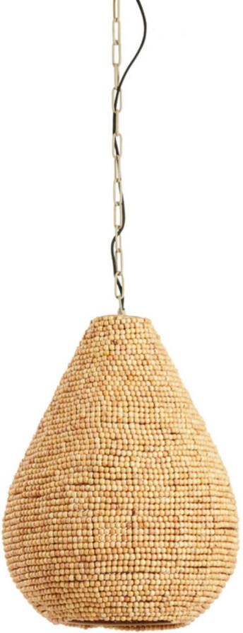 Light & Living Hanglamp Kabinda Kralen 31cm Bruin