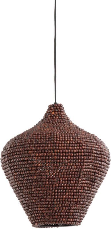 Light & Living Hanglamp Kalenga Kralen 36cm Donkerbruin