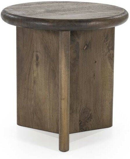 By-Boo Bijzettafel Leoti Mangohout 45cm Bruin Rond