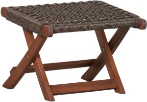 WOOOD Lois Voetenbank Ruit Hout Donkerbruin 34x45x44
