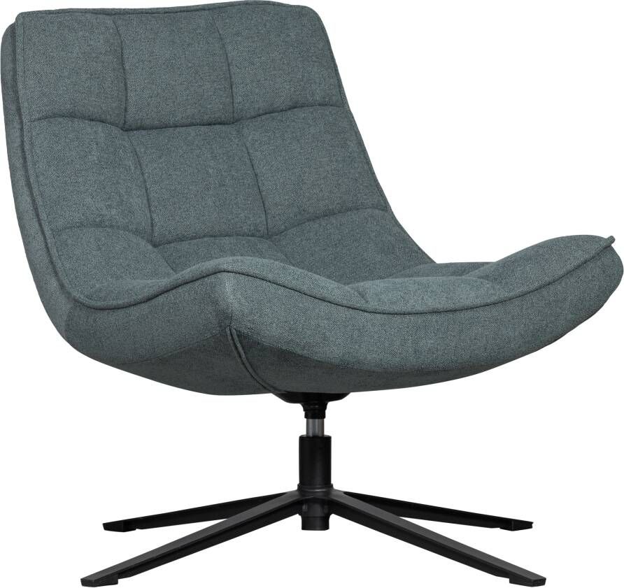 Woood Maudi Draaifauteuil Polyester Blue Stone 84x74x86