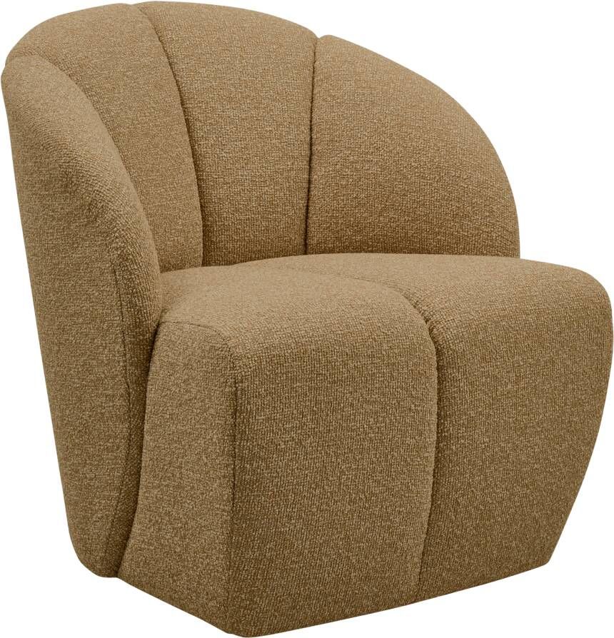 Mojo draaifauteuil boucle geel bruin melange