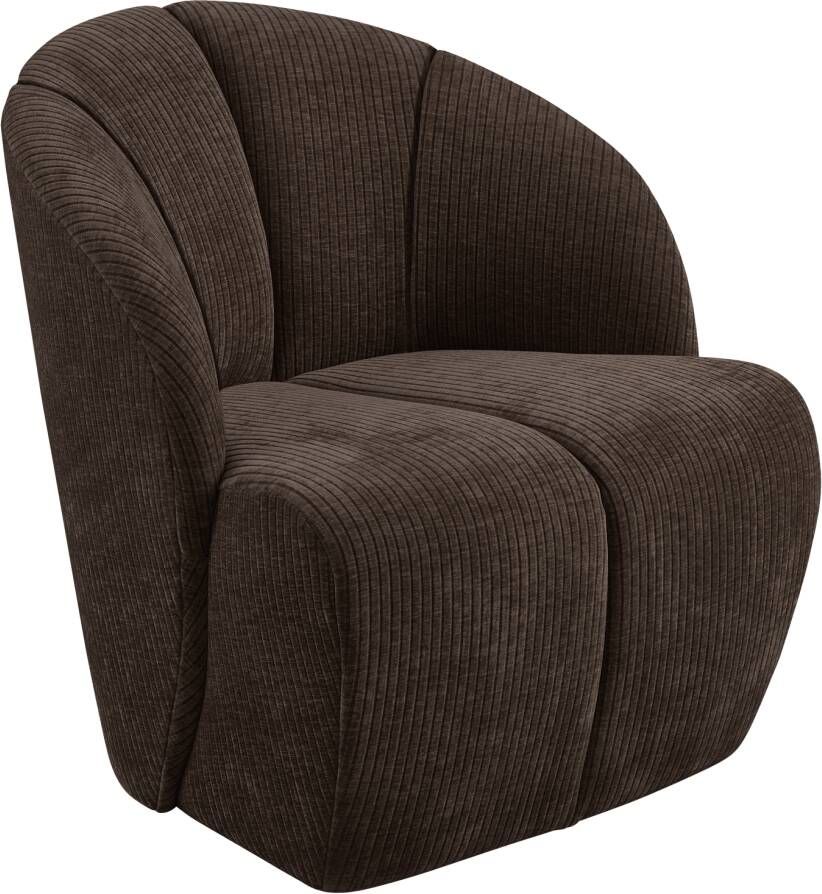 Mojo draaifauteuil geweven ribstof bruin