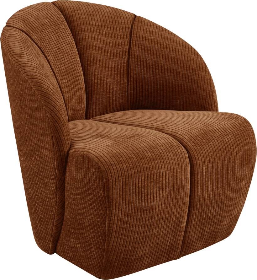 Mojo draaifauteuil geweven ribstof roest bruin