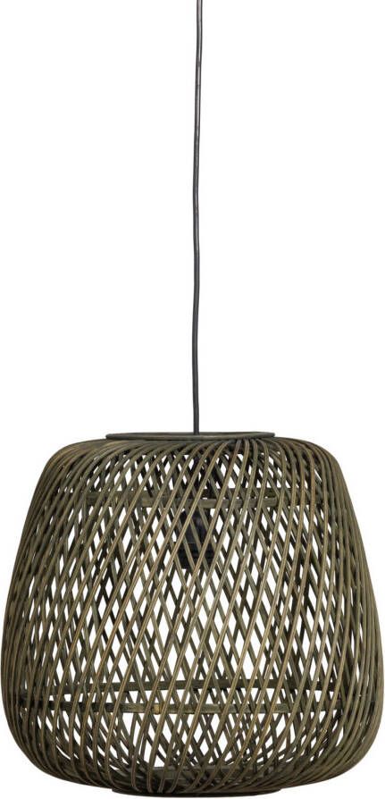 WOOOD Exclusive Hanglamp Moza Gevlochten bamboe rotan Groen
