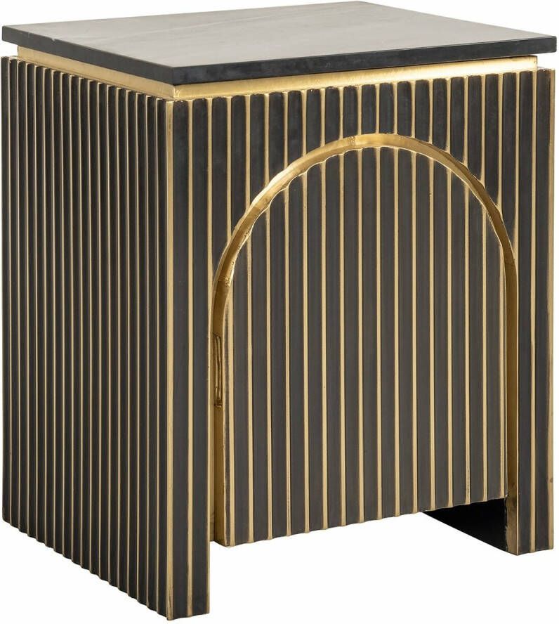 Richmond Interiors Richmond Nachtkastje Les Arcs Brass en marmer 60 x 50cm Brushed gold