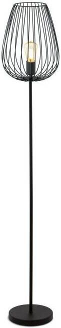 EGLO Staande lamp NEWTOWN vloerlamp zwart staal E27 schakelaar Eenvoudig vintage retro woonkamer slaapkamer 159 5x27 5x23cm - Foto 6