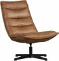 WOOOD Draaifauteuil Nika Leerlook Cognac 92x65x92 - Thumbnail 3