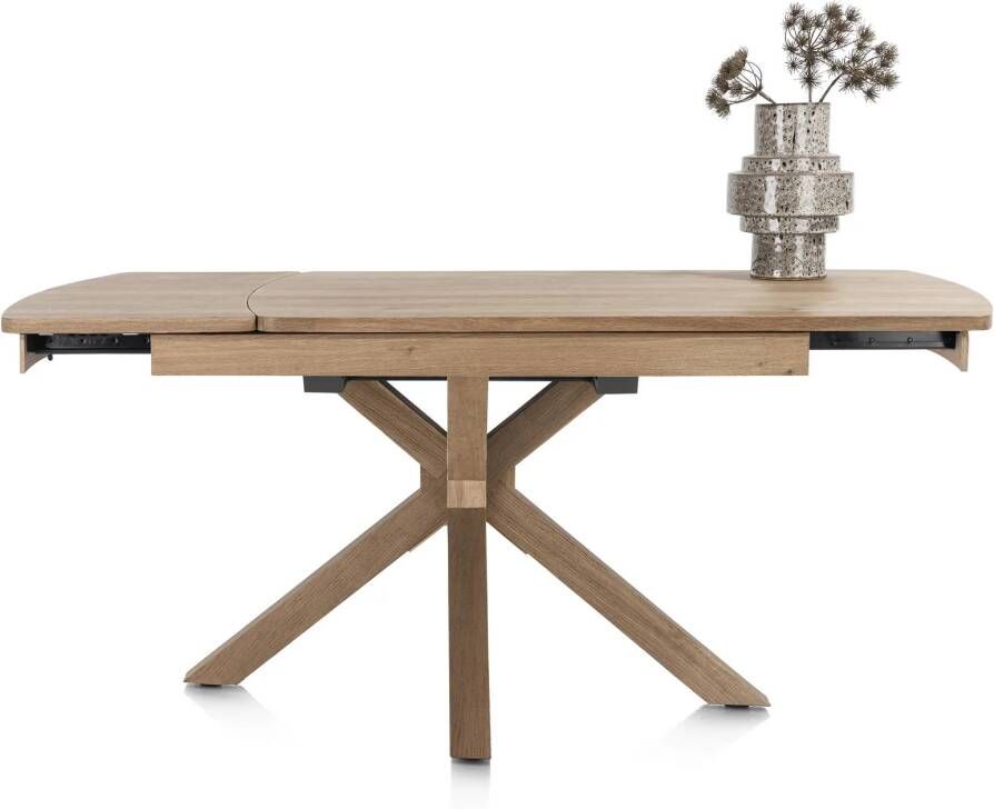 Nyon uitschuiftafel 140 (+ 50) x 100 cm natural sand platinum gelakt