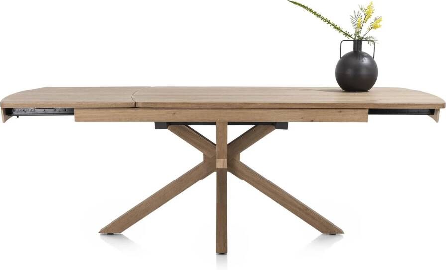 Nyon uitschuiftafel 170 (+ 60) x 100 cm natural sand platinum gelakt