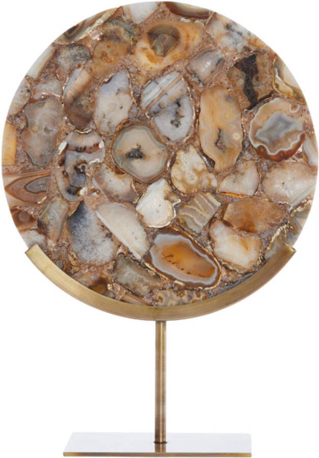 Light & Living Light&living Ornament op voet 35x12x50 cm GOUYA geel agaat+antiek brons