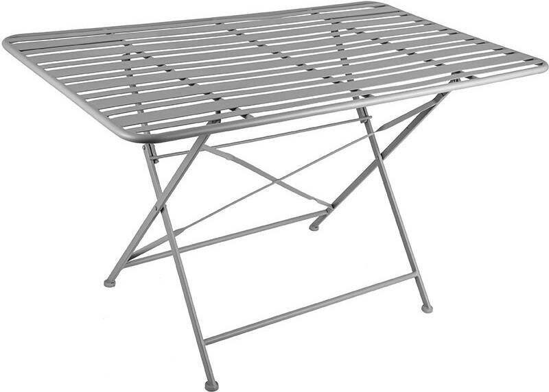 Leitmotiv Tuintafel Lines staal donkergrijs