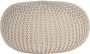 LABEL51 Poef 'Knitted' 50 x 35cm kleur Naturel - Thumbnail 2