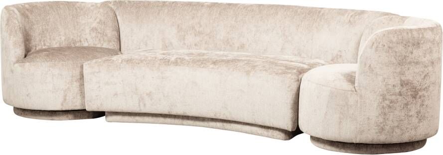 BePureHome Bank Combi-Popular Bank+2 fauteuils Chenille Naturel