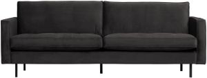BePureHome Bank 'Rodeo' 2 5-zits Velvet kleur Antraciet