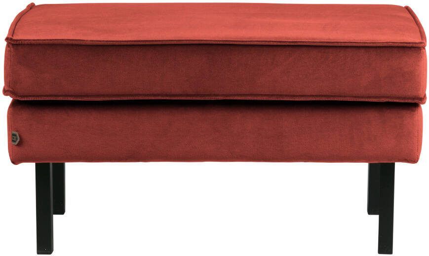 BePureHome | Rodeo Hocker Op Poten Velvet Chestnut | Zitmeubels woonkamer | Hocker