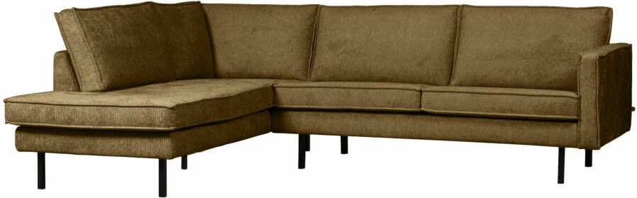 BePureHome | Rodeo Hoekbank Links Structure Velvet Brass | Zitmeubels woonkamer | Hoekbank