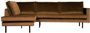 BePureHome Hoekbank 'Rodeo' Links Velvet kleur Honing Geel