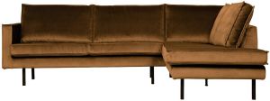 BePureHome Hoekbank 'Rodeo' Rechts Velvet kleur Honing Geel