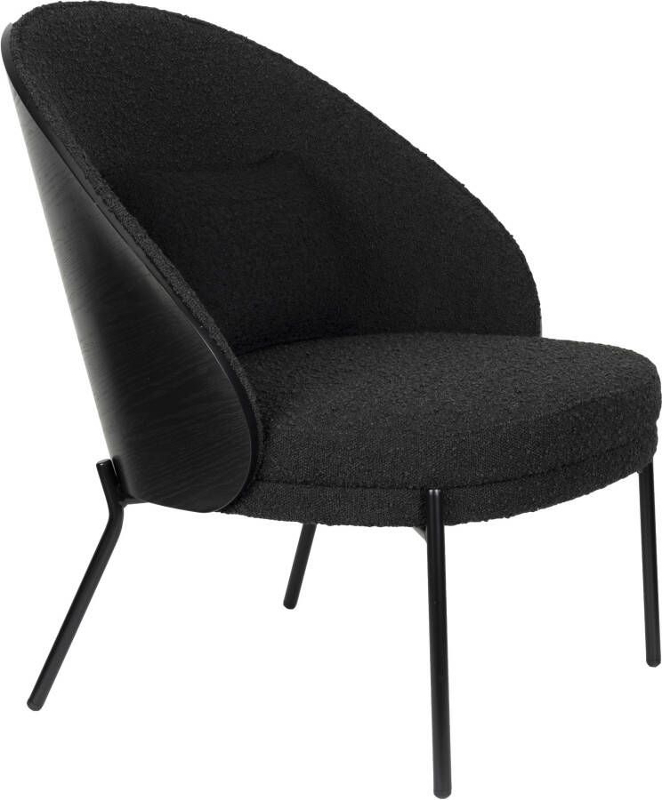 Dutchbone Fauteuil Rodin Essenhout en bouclé Zwart