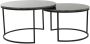 Light & Living Salontafel Alfio Set van 2 stuks bruin marmer+zwart Rond - Thumbnail 3