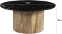 Brix Salontafel Nova Mangohout en marmer Zwart Rond - Thumbnail 3