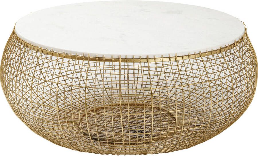 Kare Design | Salontafel Cesta Marble GoldØ100cm | Woonkamertafels | Salontafel
