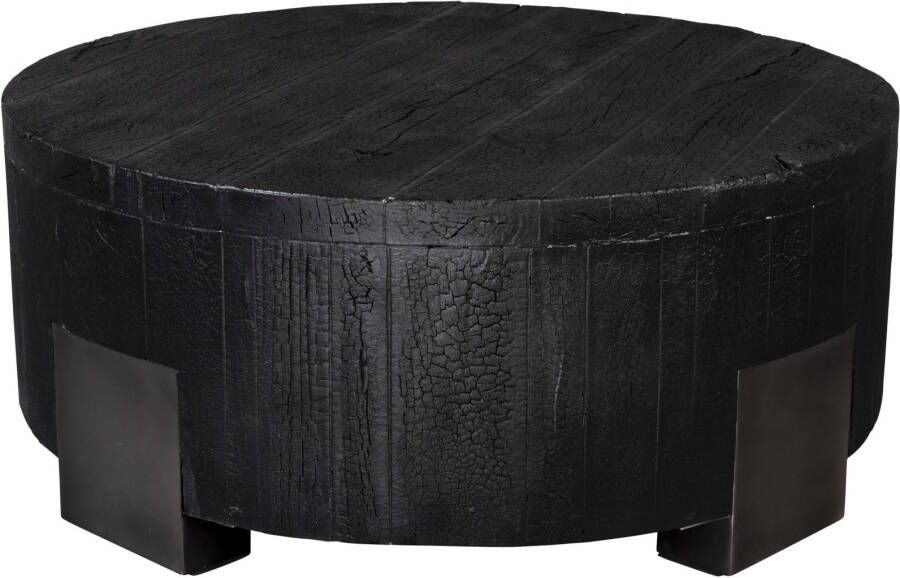 Dutchbone Ronde Salontafel Coals Acaciahout 81cm Zwart