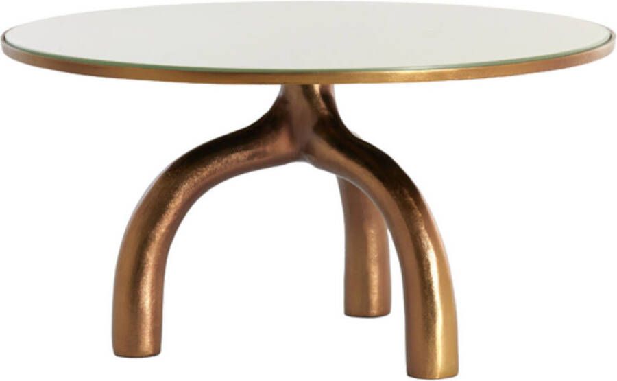 Light & Living Light&living Salontafel Ø76x40 cm MELLO glans bruin brons+glas taupe - Foto 2