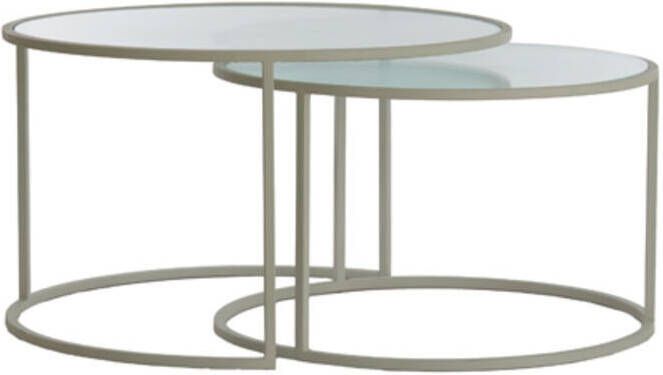 Light & Living Salontafel Talca Set van 2 stuks Crème Rond