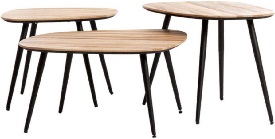 Light & Living Light&living Salontafel S 3 max 62x42x38 cm VIEJO hout naturel+zwart