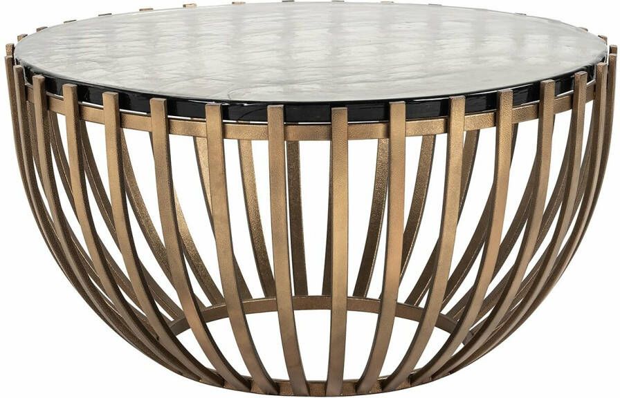 Richmond Interiors Richmond Ronde Salontafel Volante Glas Ø84cm Goud