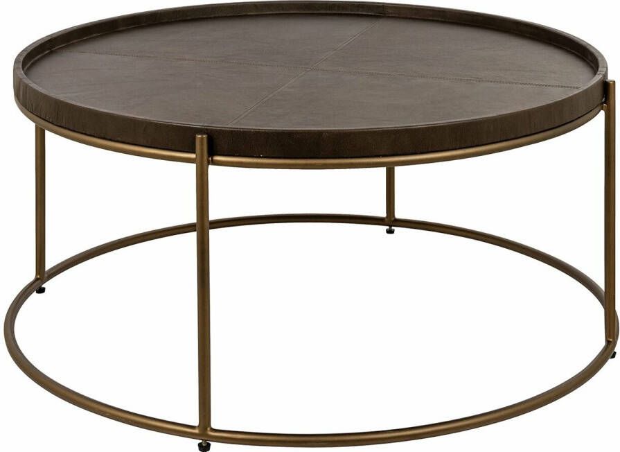 Richmond Interiors Richmond Ronde Salontafel Zillon Leder 90cm Bruin