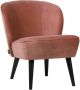 WOOOD Sara Fauteuil Fluweel Oud Roze 59x71x70 - Thumbnail 2