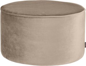 WOOOD Poef 'Sara' Laag Velvet kleur Khaki