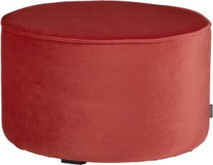 WOOOD Sara Poef Laag – Fluweel – Raspberry – 60x36x60