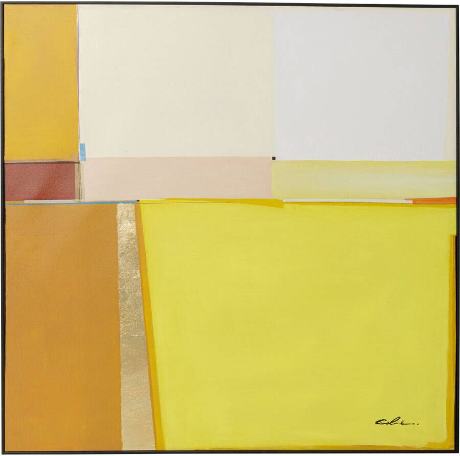Kare Design Kare Schilderij Abstract Shapes Yellow 113x113cm