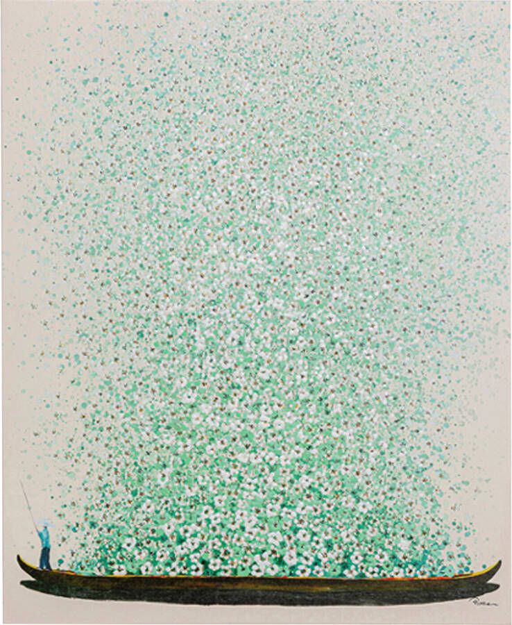 Kare Design Kare Schilderij Flower Boat Beige Green 120x160cm