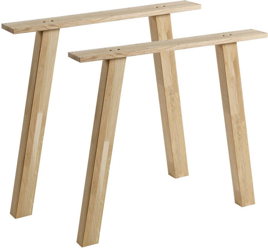 Set 2 Eettafel a-vorm poot eiken