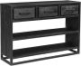 LABEL51 Sidetable Chili Zwart Mangohout Zwart Metaal - Thumbnail 3