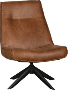 WOOOD Skyler Draaifauteuil Kunstleer Cognac 94x67x85