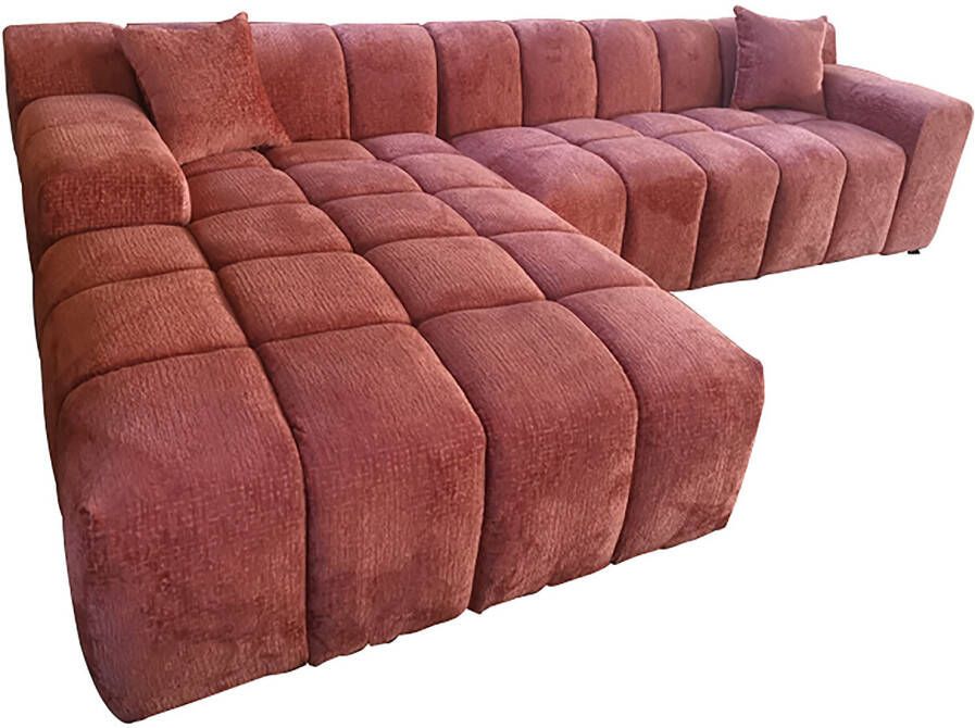 Richmond Interiors Richmond 3-zits Loungebank Cube Links Chenille Blush