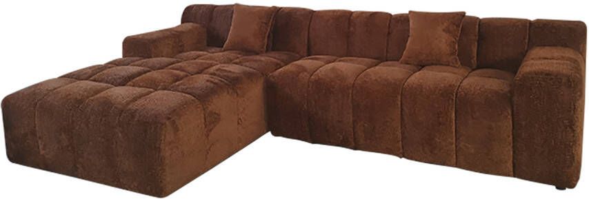 Richmond Interiors Richmond 3-zits Loungebank Cube Links Chenille Cinnamon