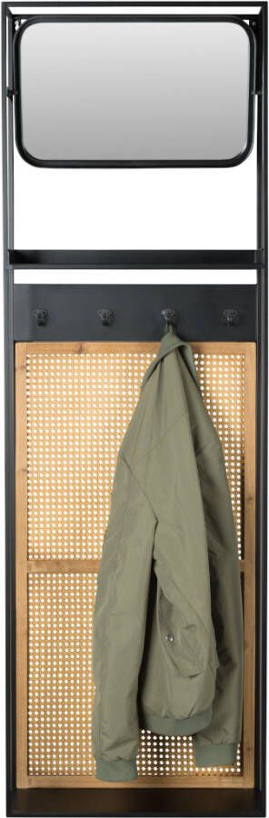 Dutchbone Kapstok Langres met spiegel 165 x 53cm Naturel Passpiegel - Foto 3