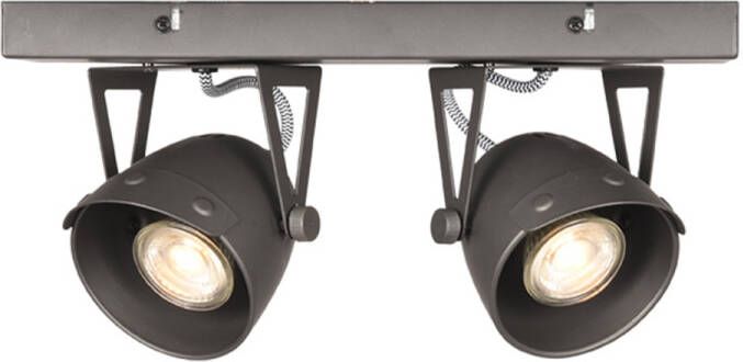 Spot Cap led Grijs Metaal 2 Lichts