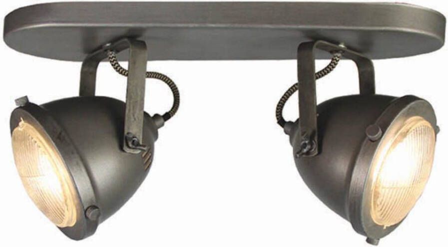 Label51 LED Spot Moto 2-Lichts 35x12x16 3 cm Burned Steel Metaal