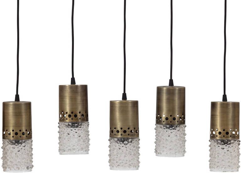 BePureHome Sprinkle Hanglamp 5 Glas Antique Brass 140x71x10